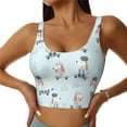 thumbnail image 2 of Haiem Poodle Playing Skateboard Pattern Womens Sports Bra - U Neck Padded Low Impact Yoga Bra Workout Crop Top Gym Moisture-Wicking Workout Vest -Small, 2 of 9