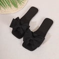 thumbnail image 7 of Agkizg Womens Indoor Outdoor Slides, Beach Walking Sandals, Squares Toe Flat Slide Sandals Bow Decorative Casual Indoor Outdoor Summer Daily Slippers, 7 of 7