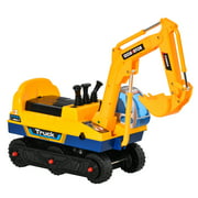 3 in 1  No Power Construction 80° Rotation Ride on Excavator Digger Kids Bulldozer Toy with Safety Helmet for Child Girl Boy Gift