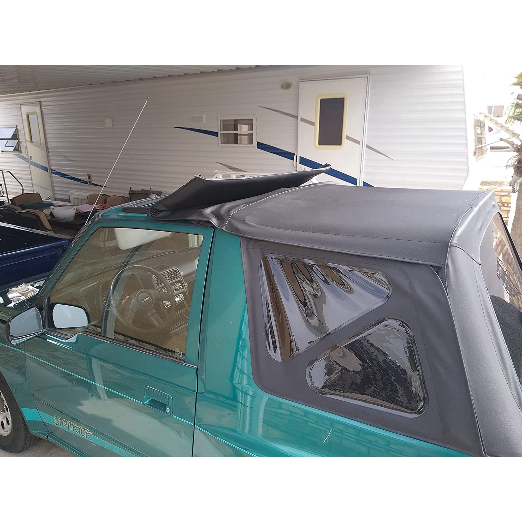Kojem Replacement Soft Top W/Tinted Windows for 95 96 97 98 Suzuki Sidekick/Geo Tracker Black