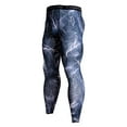 thumbnail image 3 of Yaoyar Men's Compression Breathable Fitness Pants Fashion Printed Quick-Drying Tights Yoga Leggings Sports Leggings Workout Trousers Light blue S, 3 of 4