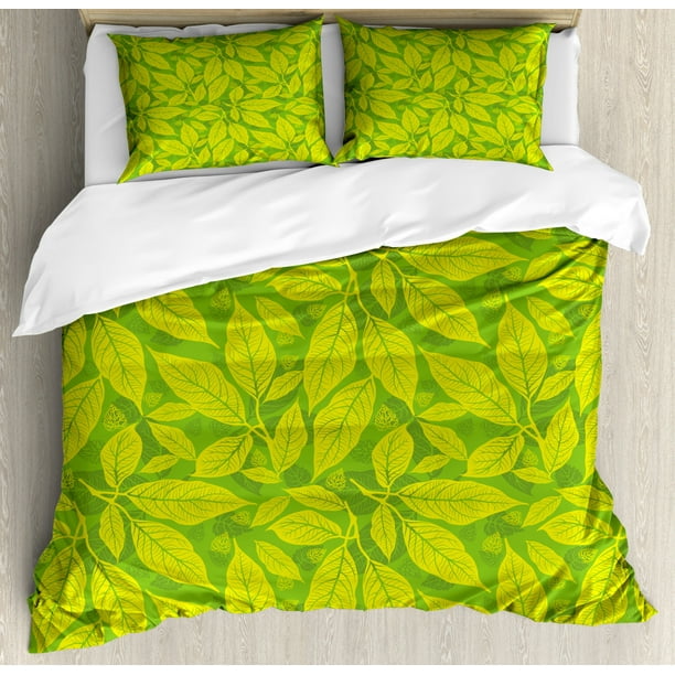 Botanical Duvet Cover Set Monochromatic Pattern Of Natural Artwork Leaves In The Forest Decorative Bedding With Pillow Shams Lime Green And Yellow By Ambesonne Com - Lime Green And Yellow Bedding Botanical Duvet Cover Set Monochromatic Pattern Of Natural Artwork Leaves In The Forest Decorative Bedding With Pillow Shams Lime Green And Yellow By Ambesonne Com - Lime Green And Yellow Bedding