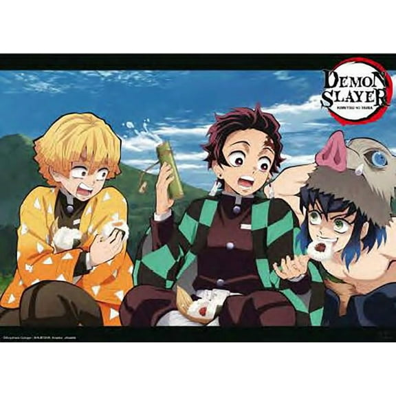 BUY ART FOR LESS Officially Licensed Demon Slayer Tanjiro, Zenitsu and Inosuke 36 x 24 Inch Art Poster - Decorative Print - Poster Paper - Ready to Frame