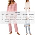 thumbnail image 4 of PNTUTB Pajama Set for Women Lace Square Neck Long Sleeve Top and Elastic Waist Pant Casual Loose Comfort Soft Lounge Sleepwear Set, 4 of 7