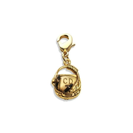 Player Charm 14kt Gold Jewelry - CD Player and Headphone Charm Dangle in Gold