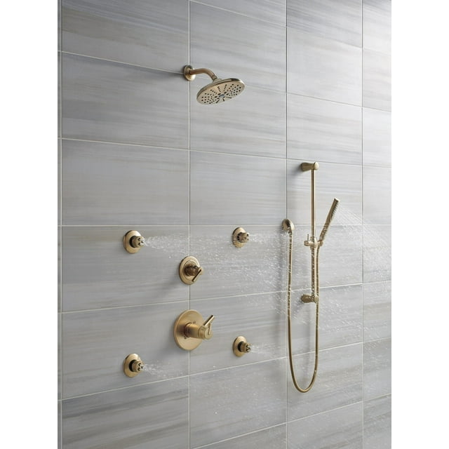 Delta Faucet Trinsic Kit de Déviation de Douche à 3 Réglages, Kit de Déviation de Douche Doré, Déviation de Douche à 3 Voies, Déviation de Douche Delta, Bronze Champagne T11859-CZ (Valve Non Incluse)