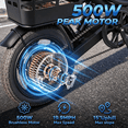 thumbnail image 4 of 14 inch Foldable Electric Bicycle, 500W Adult Commuter Electric Bike with Basket, Max Speed 19.9 mph, 36V 12AH Battery for Commuting, 4 of 11