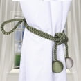 thumbnail image 5 of JeashCHAT 2 Pcs Curtain Rope Tiebacks , Retro Window Curtain Cord Rope Buckle Decorative Handmade Tie Backs Curtain Hanging Ball for Drapes, Green, 5 of 5