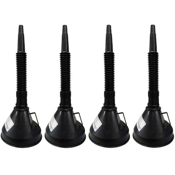 RAParts Four (4) 6" Diameter Funnels with Inside Screen and Bendable & Detachable Hose