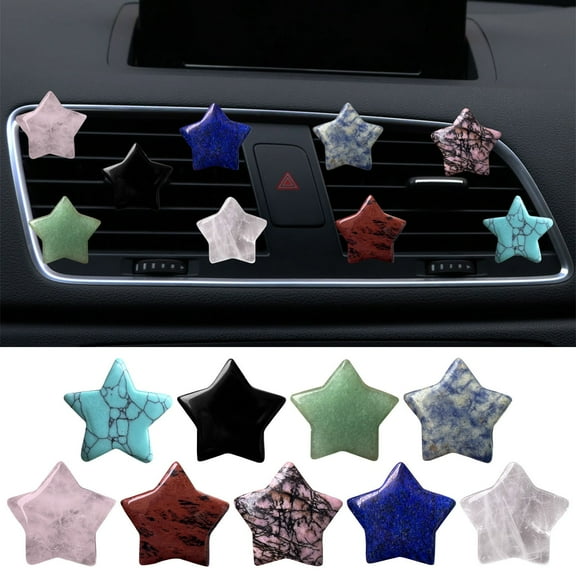 COM1950s Crystal Five-Pointed Star Automobile Airss Outlet Decorative Clip Car Airss Conditioning Airss Outlet Star Exquisite Decorative Clip