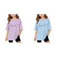 thumbnail image 1 of (2-Pack) Rinsvye Kids Short Sleeve Letter Design T Shirt Comfortable Tops And Girls Everyday Wear Durable Lightweight Apparel, 1 of 6
