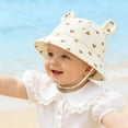 thumbnail image 5 of NIEWTR (UPF50+) Baby Toddler Sun Hat - Girls Bucket Hat Wide Brim Adjustable Summer Beach Hat for Kids Boys Girls 0-8 T(A-Light Yellow,3-12 Months), 5 of 6