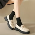 thumbnail image 4 of CHICVOMEY Classic Women Loafers Platform Chunky Heel Loafers with Arch Support Lug Sole Slip on Loafers Dressy Shoes Work Loafers for Office Business, 4 of 8