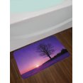 thumbnail image 2 of Tree Bath Mat, Oak Tree at Sunset Snowy Field Wintertime Nature Landscape Wilderness Scene Print, Non-Slip Plush Mat Bathroom Kitchen Laundry Room Decor, 29.5 X 17.5 Inches, Puple Black, Ambesonne, 2 of 2