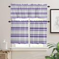 thumbnail image 2 of Light Purple Stripes Kitchen Curtains, Modern Minimalist Horizontal Lines 3-Piece Kitchen Curtain Valance and Tiers Set 24 Inch Length, Rod Pocket Half Window Curtains for Cafe Living Room Bathroom, 2 of 6