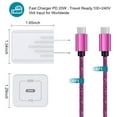 thumbnail image 6 of USB C Wall Charger Fast charging 20W Charger Adapter USB C to USB C Fast Charger Cable, 6ft Compatible with iPhone 15, Sumsung Galaxy, Android, Pink, 6 of 7