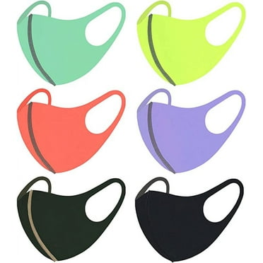 CBC Crown 6 Pack - Unisex Neon Solid Color Reusable Cloth Face Mask