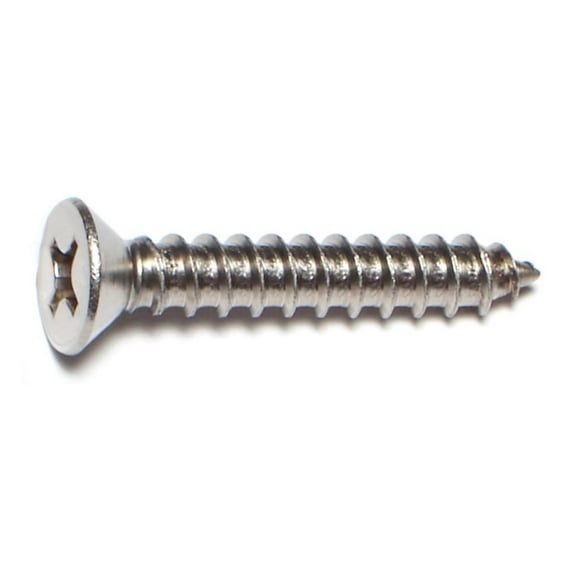 #14 x 1-1/2" 18-8 Stainless Steel Phillips Flat Head Sheet Metal Screws SMSFSS-286