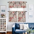 thumbnail image 2 of Vintage Red Floral Kitchen Curtains Sets for Windows 24 Inch Length, Farmhouse Birds Botanical Rod Pocket Window Treatments Tier Curtains and Valances Set for Bedroom/Bathroom, 2 of 8