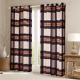 thumbnail image 2 of Homewish Geometric Stripes Blackout Curtains Set of 2 (52x84 Each) For Kids Teens Adults,Abstract Plaid Window Curtains,Vintage Aesthetic Curtains and Drapes,Breathable Home Decor, 2 of 6