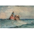 thumbnail image 2 of Homer, Winslow 14x11 White Modern Wood Framed Museum Art Print Titled - Hauling in the Nets, 2 of 4