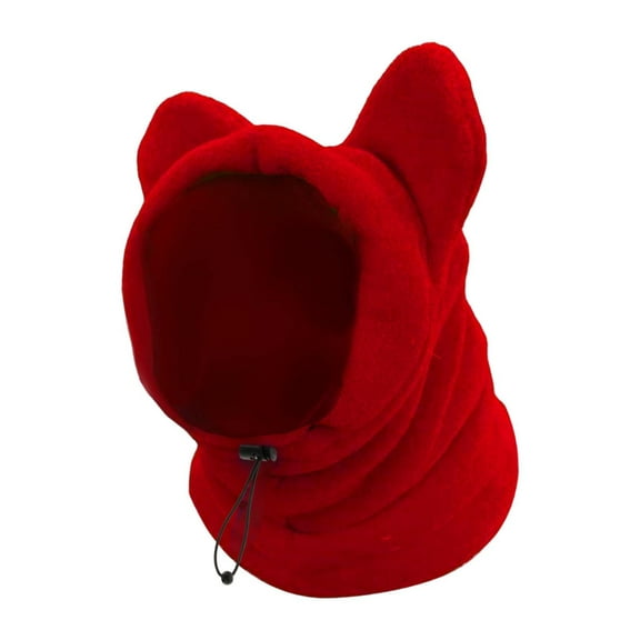 Lazsy Dog Ear Muffs Hat Dog Hat Adjustable Dog Snood Warm for Dogs Pets Walking Hiking Red XL