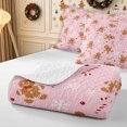 thumbnail image 4 of Erosebridal Cute Gingerbread Man Twin Quilt Set 2 Pieces,Merry Christmas Twin Coverlet Set,Pink,1 Bedspread and 1 Pillowcase, 4 of 7
