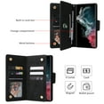 thumbnail image 2 of Dteck Case for Samsung Galaxy A25 5G,Magnetic Premium PU Leather Wallet Card Slots Case Zipper Flip Folio with Wrist Strap Kickstand Protective Cover for Galaxy A25,Black, 2 of 8