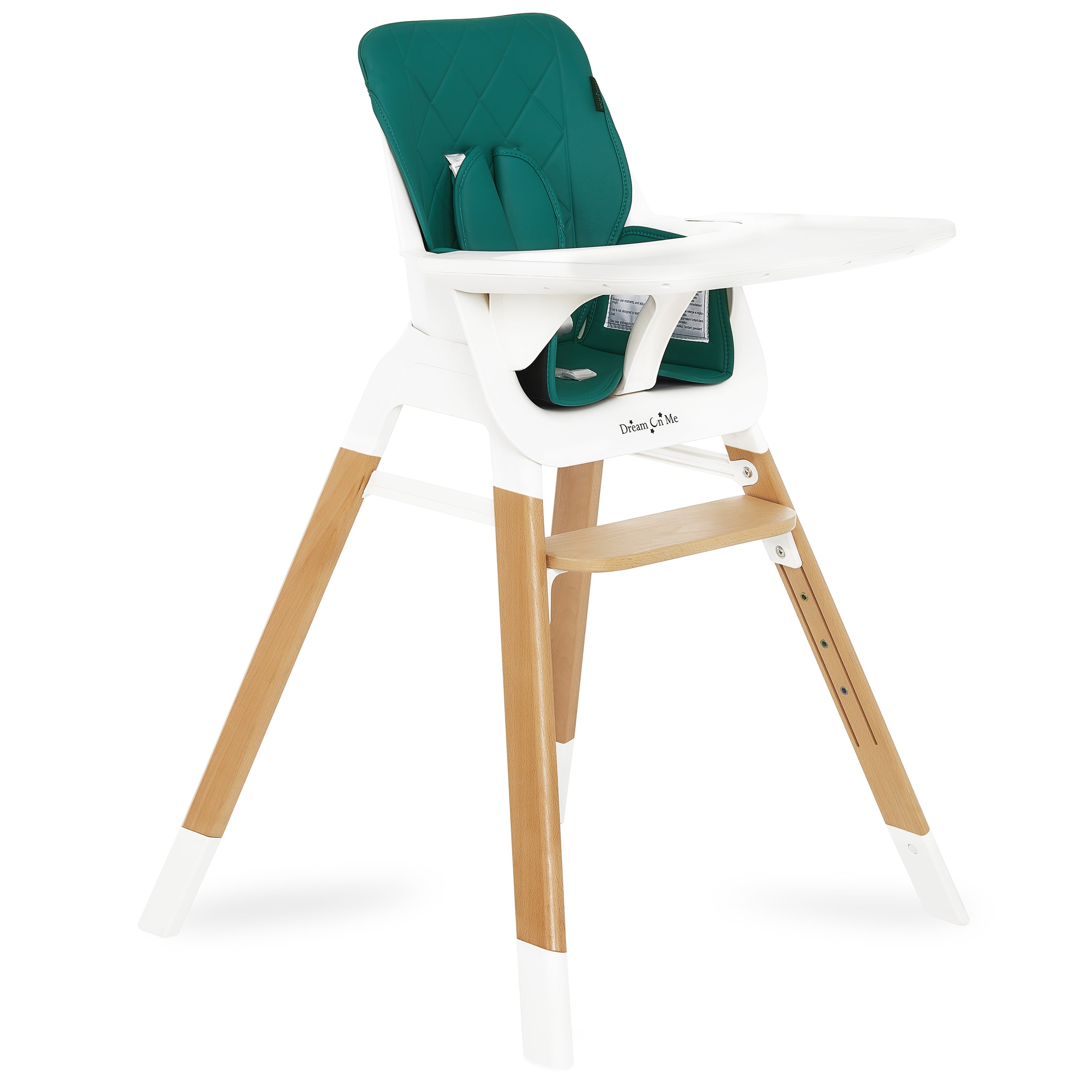 Portable Baby Wooden High Chair With Feeding Tray Seat  Adjustable Highchair UK 