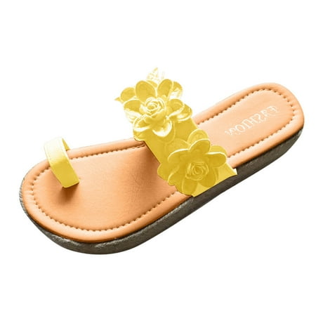 

Womens Sandals Open Toe Flower Pattern Thick Bottom Flip Flop Weaving Slippers