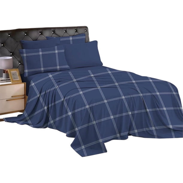 Juego De Sábanas Hotelera King Size Microfibra Premium MELOCOTTON HOGAR incluye 4 Fundas De almohada Mod-D11