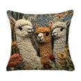 thumbnail image 2 of Soft 3D Alpaca Print Pillow Cover with Hidden Zipper - Flock Fabric Decorative Cushion Case for Sofa and Living Room, 2 of 6