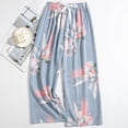 thumbnail image 2 of Womens Sweatpants Printed Elastic Waist Bow Comfy Wide Leg Wide Leg Sweatpants Women Hot Pink One Size, 2 of 4
