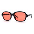 thumbnail image 4 of Retro Hustler Oval Rectangular Plastic Mid Horn Rim Vintage Vibe Sunglasses Black - Red, 4 of 8
