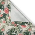 thumbnail image 6 of Ambesonne Tropical Valance & Curtain, Plumerias Hibiscuses Art, 55"x24", Jade Green Pale Ruby, 6 of 7