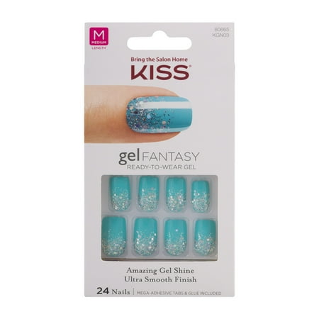 kiss gel fantasy nails nail veil length painted medium
