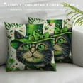 thumbnail image 3 of RUIYC St Patricks Day Pillow Cover Cat Shamrock Decor Farmhouse Holiday Spring Pillow Case Decorations for Home Sofa Couch, 3 of 5