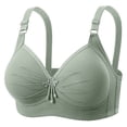 thumbnail image 2 of Women 1PC Flower Print Front Buckle Bra, Thin Breathable Underwear, Wireless Daily Bras, Comfy Lifting Support Bra for Women Everyday Wear | TruBelle,Green S, 2 of 8