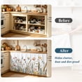 thumbnail image 4 of Pastoral Botanical Cabinet Curtain 35"Wx35"L, Dustproof Under Sink Skirt with Self Adhesive Tape, Farmhouse Floral Watercolor Cabinet Curtain Cover for Kitchen Sink, Bathroom Vanity, Laundry Room, 4 of 9