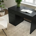 thumbnail image 5 of Martha Stewart Home Office Modular Single-Drawer Desk with 3 Drawer File Cabinet in Black with Oil Rubbed Bronze Hardware, 5 of 10