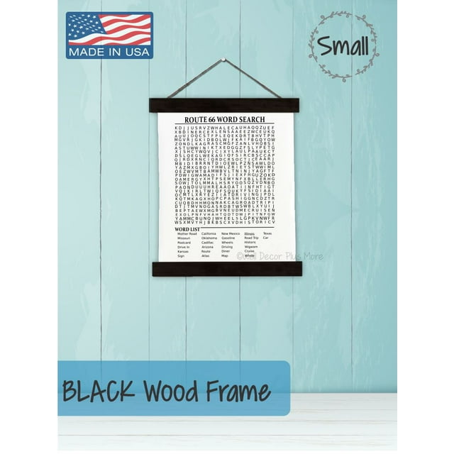 Black Wood, Canvas Sign, Route 66 Word Search Puzzle Fun Décor Print ...