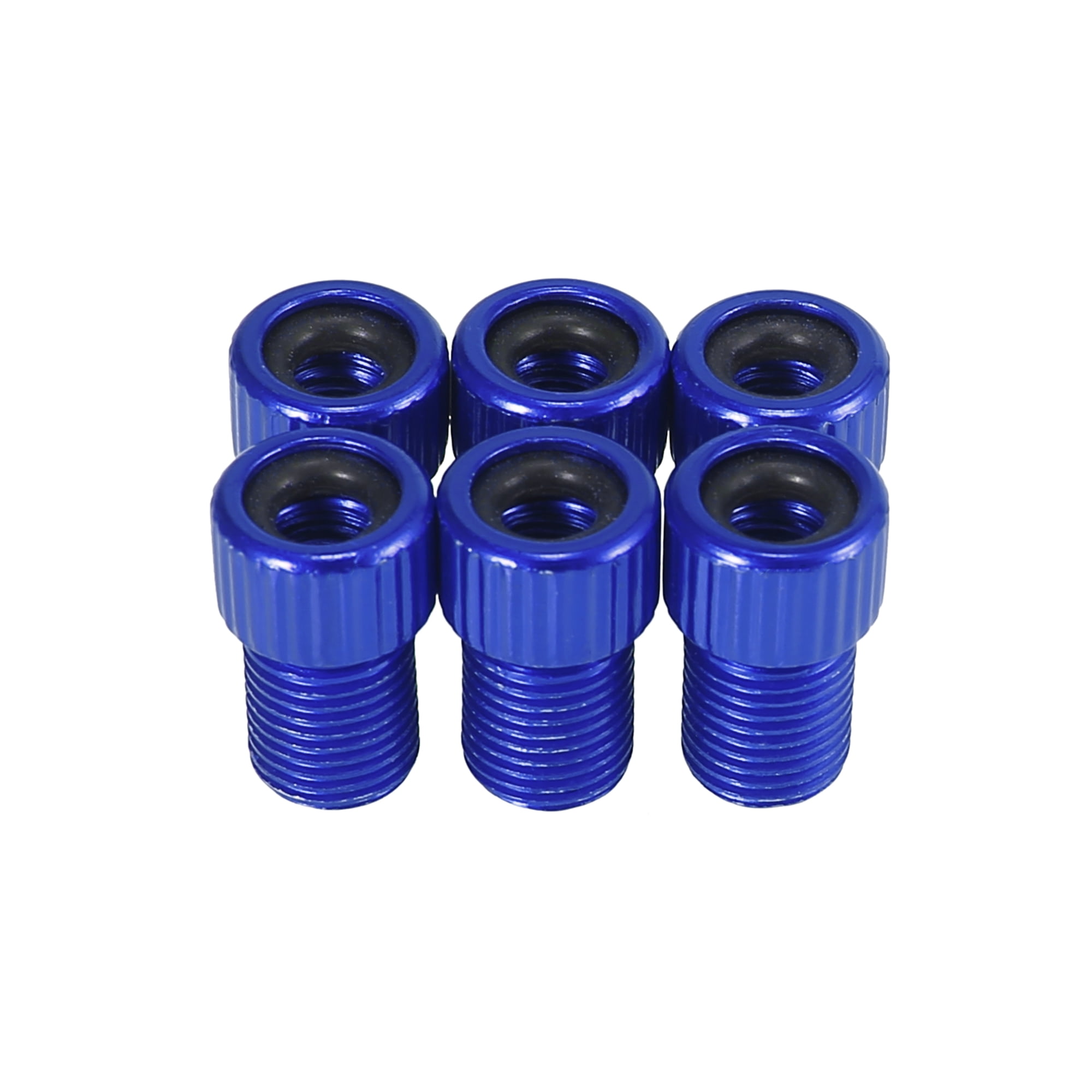 6pcs Aluminum Alloy Bike Bicycle Pump Adapter for Bike Tire Inflator Air Pump Compressor Blue