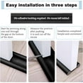 thumbnail image 5 of Black 6Pcs Double Door Draft Stopper Door Sweep Weather Stripping Seal 24-32 inches  for interior doors Adjustable, 5 of 7