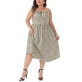 thumbnail image 4 of Agnes Orinda Women's Plus Size Adjustable Spaghetti Strap Floral Casual Dresses 4X Beige, 4 of 6