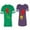 Men Green / Women Purple, variant on Heart Key Lock Unisex Couple Matching Cotton Jersey style T-Shirt Contrasting stripes on sleeves (Men Green / Women Black) (Men S / Women S)