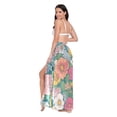 thumbnail image 3 of FORMRS Womens Long Sarong Beach Wrap Semi-Sheer Bikini Skirt Bathing Swimsuit Cover Up, Floral Pattern, 3 of 7