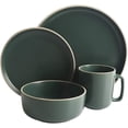 thumbnail image 3 of Gibson Home Zuma 16 Piece Round Kitchen Dishes, Plates, Bowls, Mugs Dinnerware Sets, Service for Four (16pcs), Green, 3 of 5