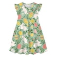 thumbnail image 4 of oqasdz Dresses for Girls Easter Flutter Sleeve Flowy Loose Casual Cartoon Prints Sundress with Pockets Party Wedding Dress, 4 of 4