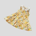 thumbnail image 4 of Fesfesfes Baby Girls' Sleeveless Ruffle Dress 2-10 Years Kids Cute Sweet Flower Print Round-Neck Mid-Calf Dress for Adorable and Comfortable Wear(Yellow,7-8Years), 4 of 4