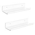 thumbnail image 3 of Estantes De Pared Flotantes De Acrílico De 2 Piezas Estantes De Repisa De Pared Modernos Para Dormitorio Transparente, 3 of 8